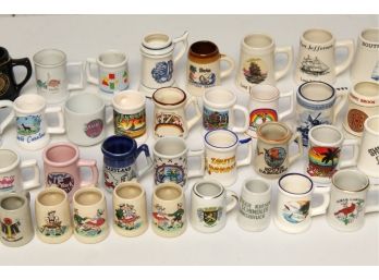 Huge Collection Of Minuature Steins - 46 Total