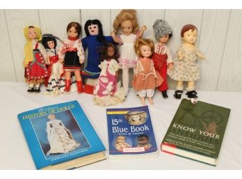 Vintage Foreign Dolls Including Books