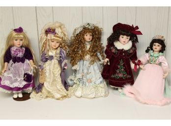 Group Of 5 Porcelain Dolls