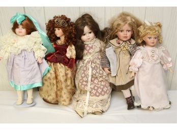 Group Of 5 Large Dolls