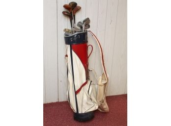 Vintage Golf Clubs With Bag