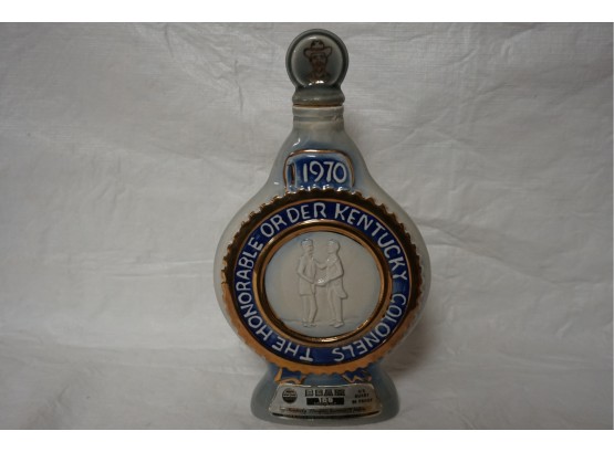The Honorable Order Kentucky Colonels Decanter With 100 Month Old Beam Bourbon Whisky (Unopened) 12 Inchs Tall
