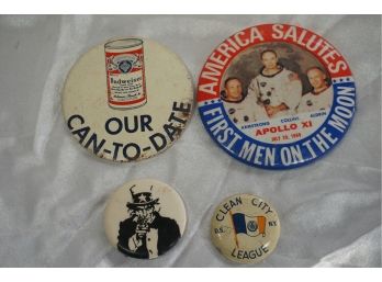 Group Of Vintage Pins Including Budweiser -3