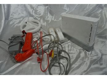 Wii Console Bundle Including Controllers And Wheel