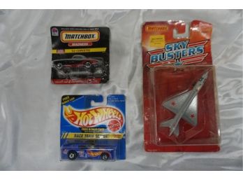 Vintage Lot Of Toys In Box Including Sky Busters, Matchbox And Hot Wheels