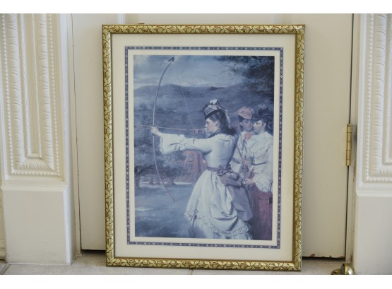 Victorian Women Archers Framed Print 17 X 21