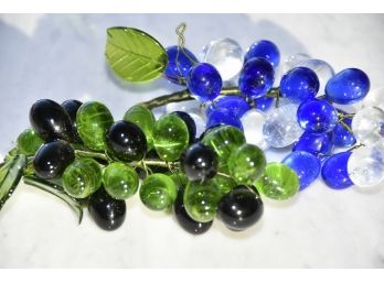Decorative Glass Grapes - 2 Clusters