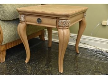Wooden Side Table With Storage Drawer 23 X 28 X 24