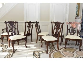 Set Of 8 Thomasville Mahogany Ball & Clawfoot Dining Chairs 22 X 19 X 40