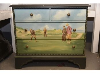 Lexington Dresser With Hand Painted Golf Mural 36 X 18 X 31