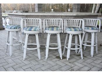 Set Of Outdoor Patio Bar Stools Set Of 5 - 19 X 16 X 40 (Seat Height 32')
