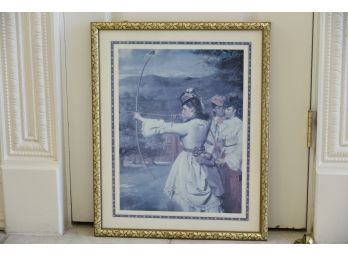 Victorian Women Archers Framed Print 17 X 21