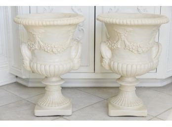Pair Of Large Footed Urns (Heavy!)