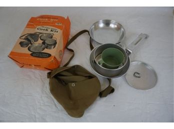 Vintage Official Boy Scout Aluminum Cook Kit With Carry Case