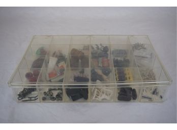 Box Of Vintage Model Train Track Parts And Accessories Including Springs, Barrels And More-2