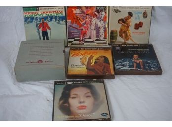 Collection Of Stereophonic Tape Reels Including Havana In Hi-fi And Merry Christmas Johnny Mathis