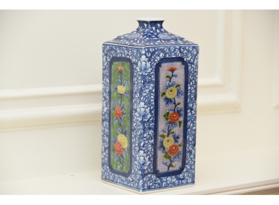 Lovely Painted Asian Flower Vase