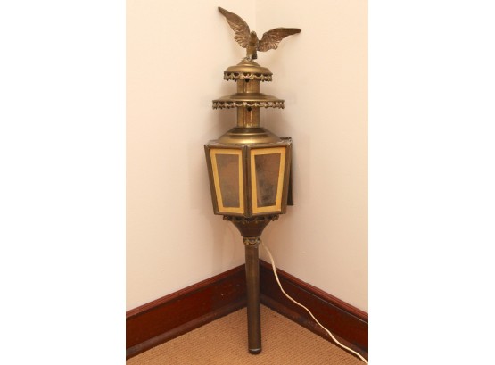 Vintage Brass Lamp Post With Eagle Finial Untested 30' Tall