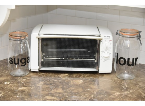 Toaster With A Pair Of Storage Jars