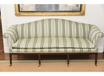 Custom Covered Chippendale Long Sofa READ