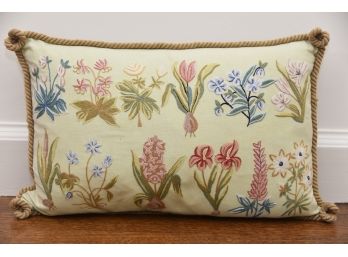 Spring Bulbs Embroidered Throw Pillow 20 X 12
