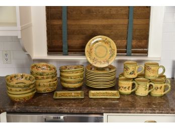 Terre Provence Earthenware French Dish Set  (34 Pieces Total)