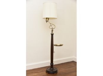 Vintage Floor Lamp With Brass Shelf