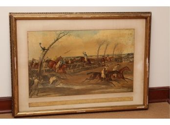 'The Liverpool Great National Steeplechase 1839' Antique Print Framed 24 X 33 (1 Of 4)