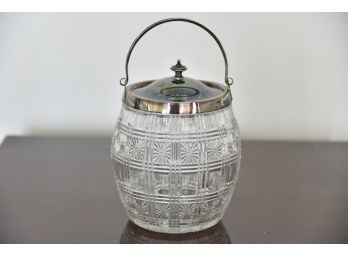 Vintage Cut Crystal Jar With Silver Plate Lid