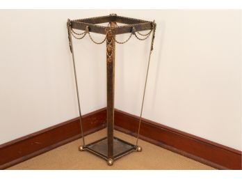 Vintage Art & Commerce Brass Umbrella Stand 24' Tall