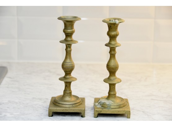 Pair Of Brass Candle Holders