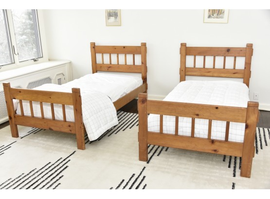 Pine Twin Bedframe And Mattress -1 (bedding Not Included)