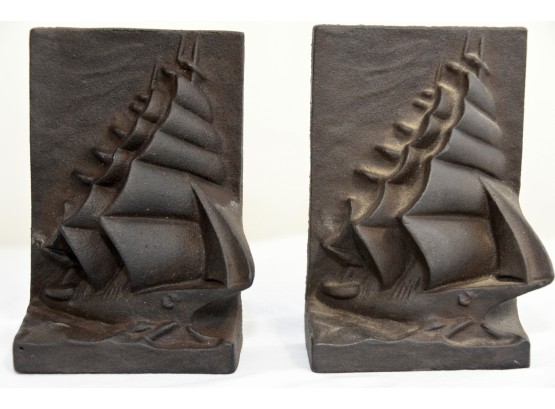 Pair Of Cast Iron Ship Bookends