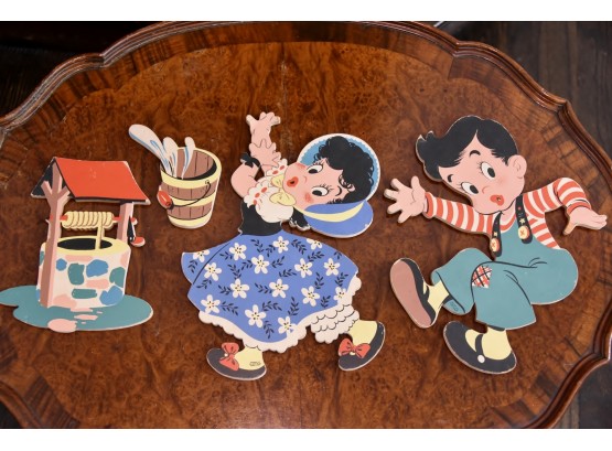 Mid Century Jack And Jill Children's Wall Hangings