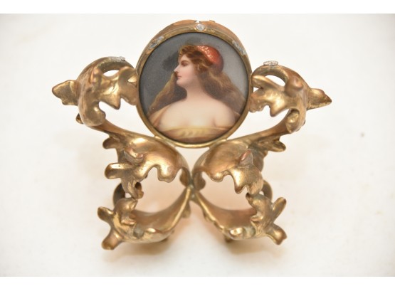 Antique 24 KT Gold Plated AMW Cameo Stand