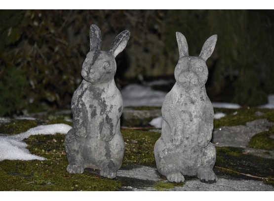 Molded Rabbit Garden Statues
