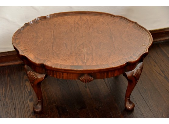 Vintage Burl Wood Banded Coffee Table