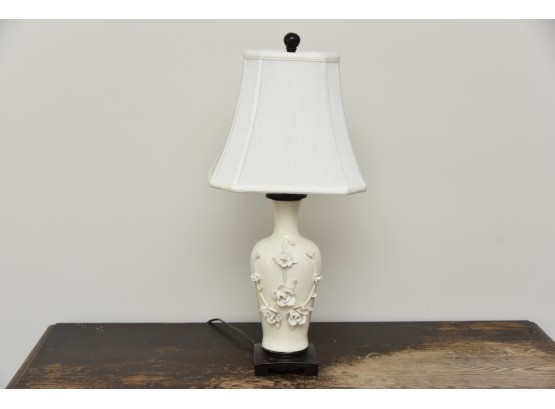 Porcelain Lamp With 3D Floral Design