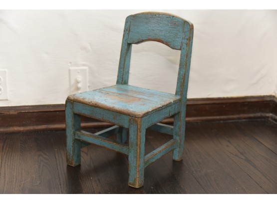 Vintage Green Wood Children's Chair
