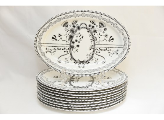 Set Of 10 Miss Blackbirdy Oval Dishes (#19)