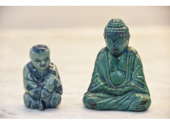 Pair Of Small Decorative Buddha Figurines