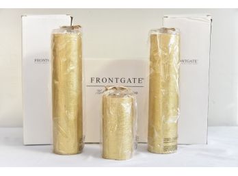Frontgate Metallic Pillar Candles