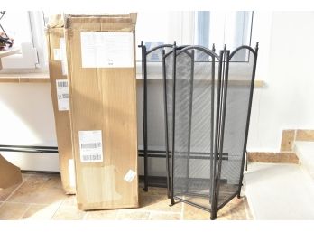 Two Black Fireplace Screens (Assembly Required)