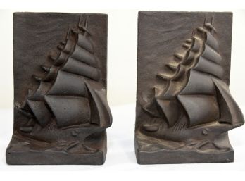 Pair Of Cast Iron Ship Bookends