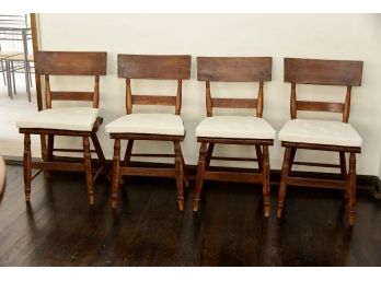 Vintage Set Of 4 Pine Chairs