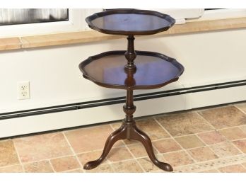 Queen Anne Style Mahogany Two Tier Table