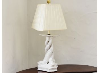 Ornate 3 Fish Porcelain Lamp