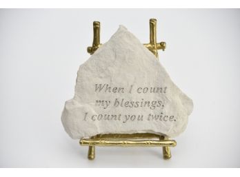 'when I Count Your Blessings' Carved Rock On Stand