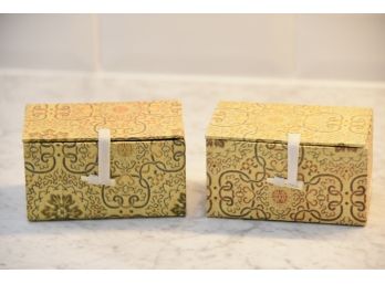 2 Boxes With 4 Mah Jong Trinket Boxes