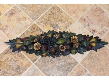 Decorative Carved Wooden Fruit & Flower Wall Hanging